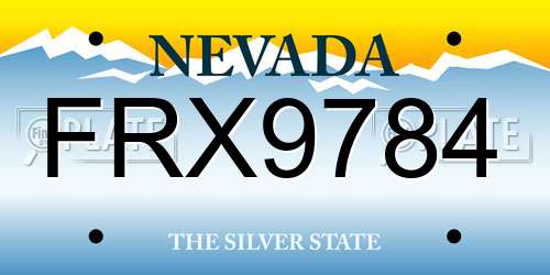 FRX9784 Nevada License Plate