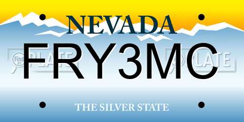 FRY3MC Nevada License Plate