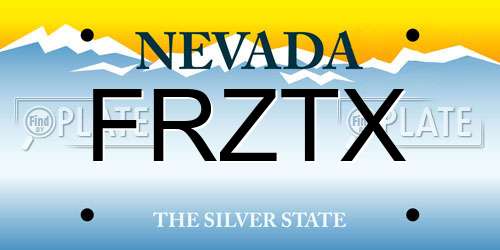 FRZTX Nevada License Plate