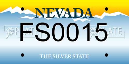 FS0015 Nevada License Plate