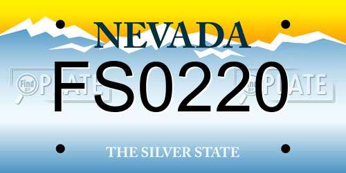 FS0220 Nevada License Plate