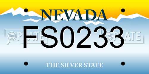 FS0233 Nevada License Plate
