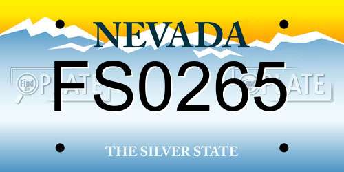FS0265 Nevada License Plate