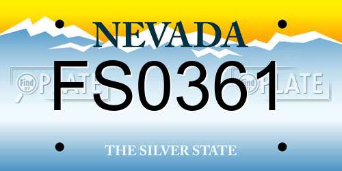 FS0361 Nevada License Plate