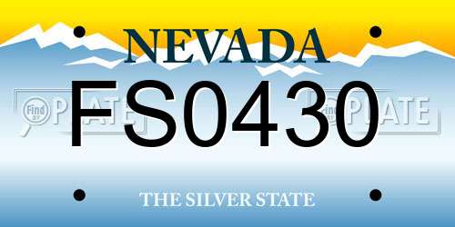 FS0430 Nevada License Plate