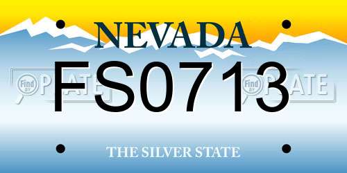 FS0713 Nevada License Plate