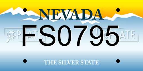 FS0795 Nevada License Plate