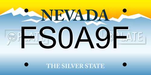 FS0A9F Nevada License Plate