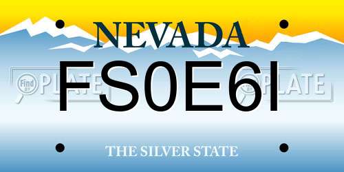 FS0E6I Nevada License Plate
