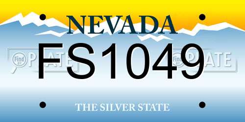 FS1049 Nevada License Plate