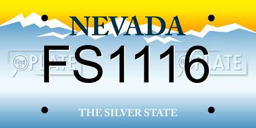 FS1116 Nevada License Plate
