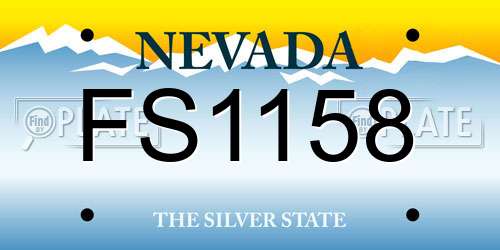 FS1158 Nevada License Plate