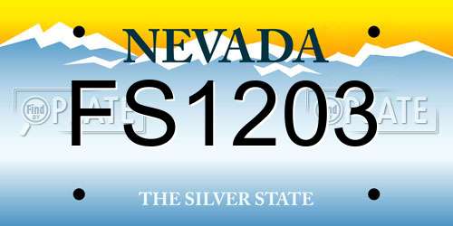 FS1203 Nevada License Plate