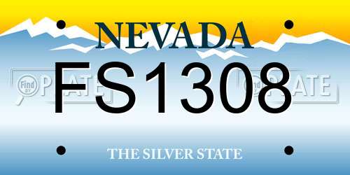 FS1308 Nevada License Plate