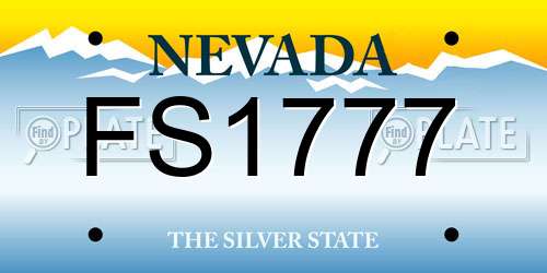 FS1777 Nevada License Plate