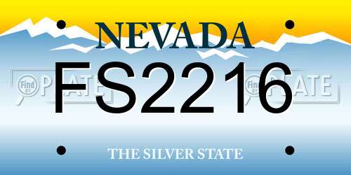 FS2216 Nevada License Plate