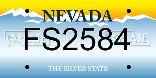 FS2584 Nevada License Plate