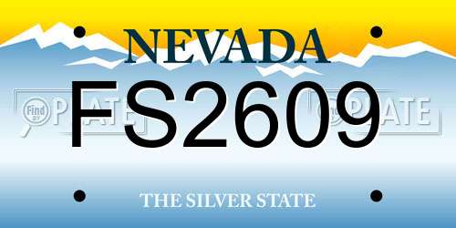 FS2609 Nevada License Plate