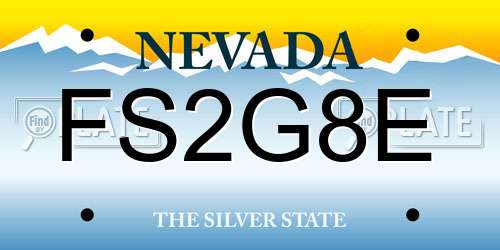 FS2G8E Nevada License Plate