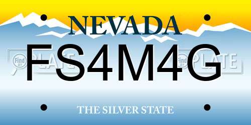 FS4M4G Nevada License Plate