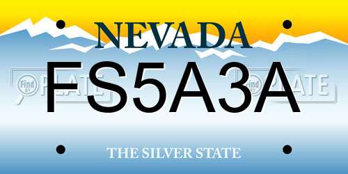 FS5A3A Nevada License Plate