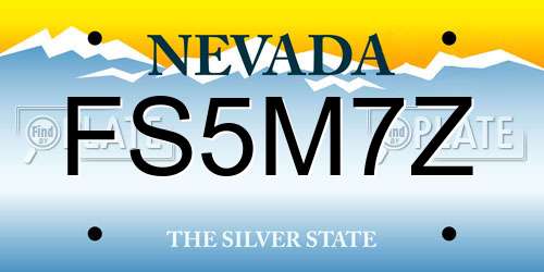 FS5M7Z Nevada License Plate