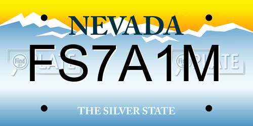 FS7A1M Nevada License Plate