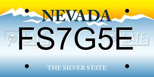 FS7G5E Nevada License Plate