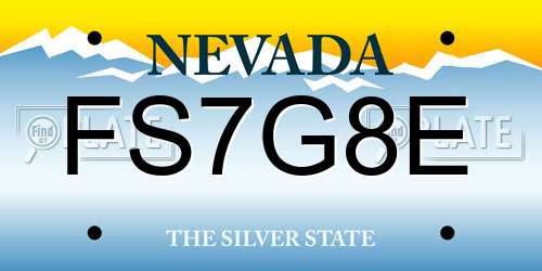 FS7G8E Nevada License Plate