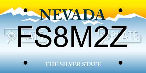 FS8M2Z Nevada License Plate