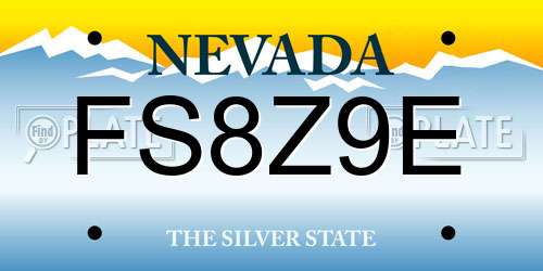 FS8Z9E Nevada License Plate