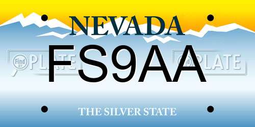 FS9AA Nevada License Plate