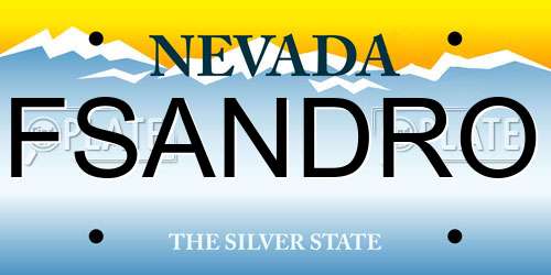FSANDRO Nevada License Plate