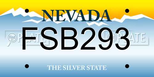 FSB293 Nevada License Plate