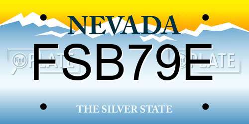 FSB79E Nevada License Plate