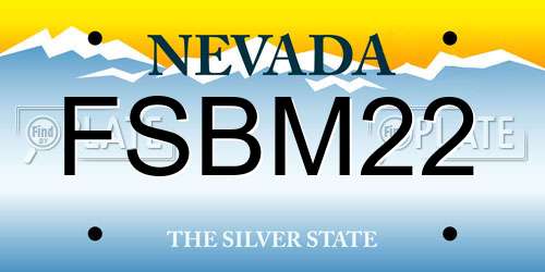 FSBM22 Nevada License Plate