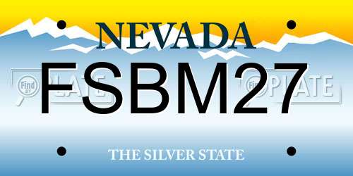 FSBM27 Nevada License Plate