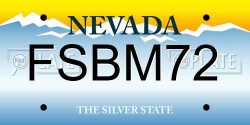 FSBM72 Nevada License Plate