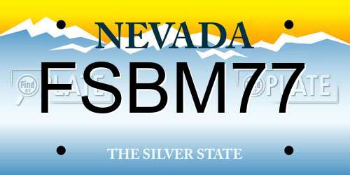 FSBM77 Nevada License Plate