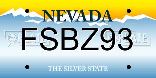 FSBZ93 Nevada License Plate