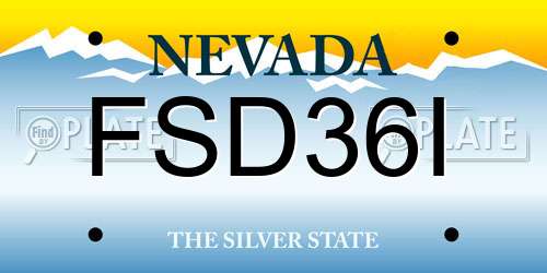 FSD36I Nevada License Plate