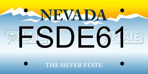 FSDE61 Nevada License Plate