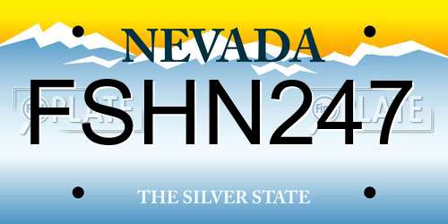 FSHN247 Nevada License Plate