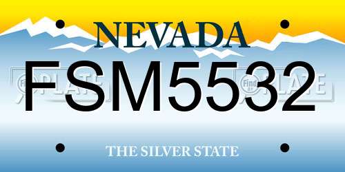 FSM5532 Nevada License Plate