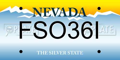 FSO36I Nevada License Plate