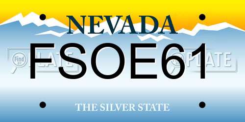 FSOE61 Nevada License Plate