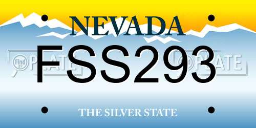 FSS293 Nevada License Plate