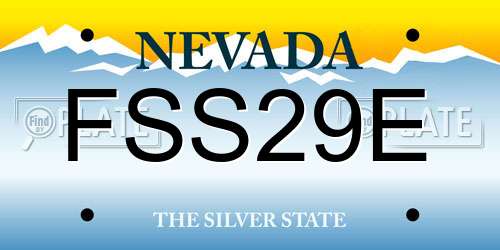 FSS29E Nevada License Plate