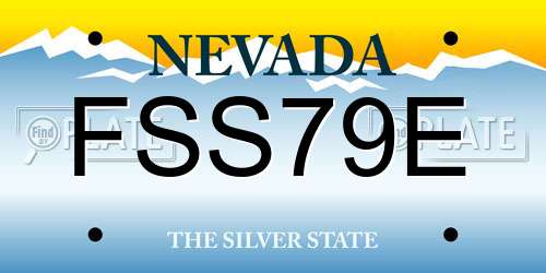 FSS79E Nevada License Plate