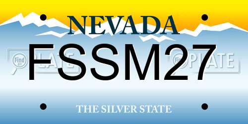 FSSM27 Nevada License Plate